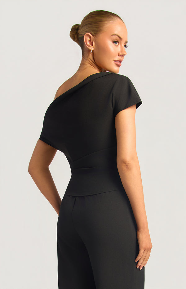 Dennie One-Shoulder Top - Black