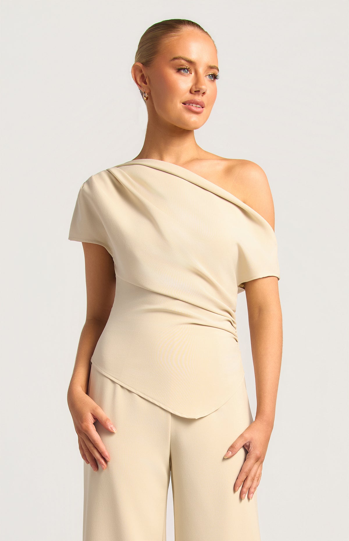 Dennie One-Shoulder Top - Oat