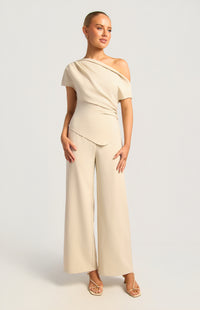 Dennie One-Shoulder Top - Oat