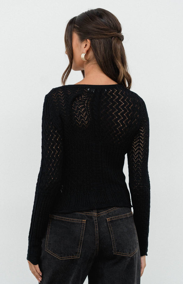 Karen Long Sleeve Top - Black
