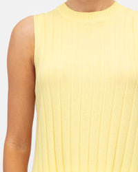 Meredith Sleeveless Top & High Waist Pants (Knit Set) - Lemon