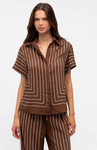 Kiana Shirt & Pants Set - Chocolate