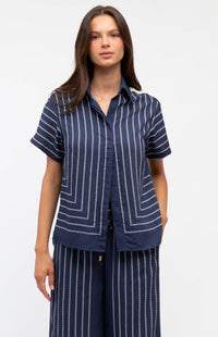 Kiana Shirt & Pants Set - Navy