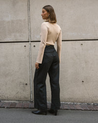 Susie Linen Wide Leg Pants - Black