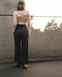 Susie Linen Wide Leg Pants - Black