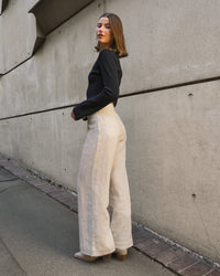 Susie Linen Wide Leg Pants - Oatmeal