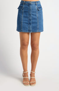 Venda Flap Pocket Denim Skirt