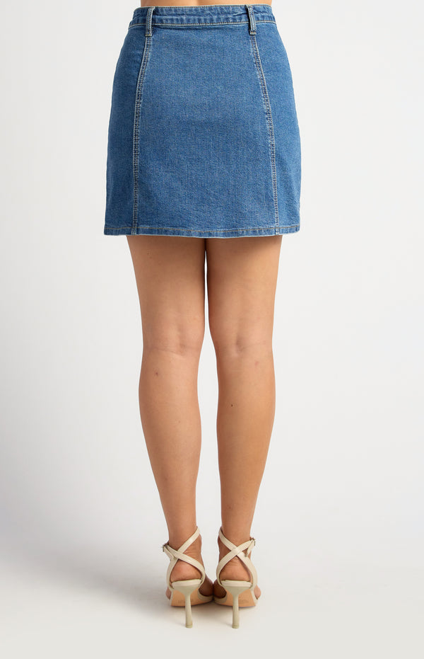 Venda Flap Pocket Denim Skirt