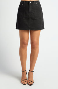 Page Denim Mini Skirt - Washed Black