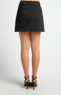 Page Denim Mini Skirt - Washed Black
