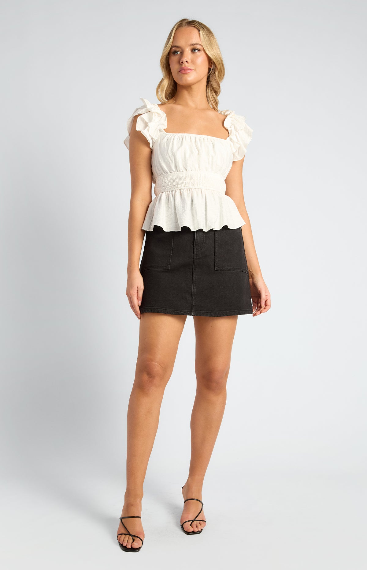 Page Denim Mini Skirt - Washed Black