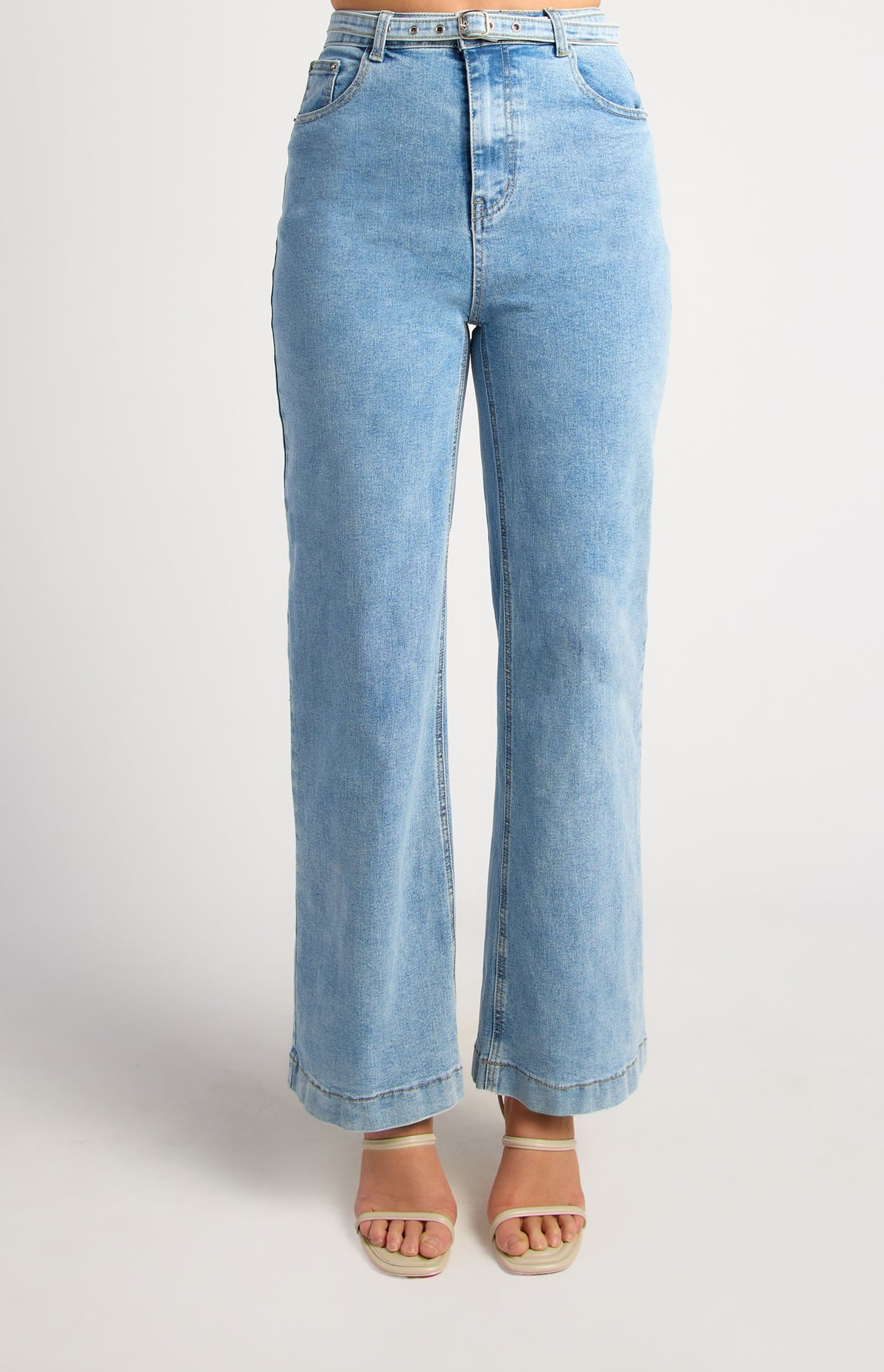 Xavier Wide Leg Jeans - Blue Denim