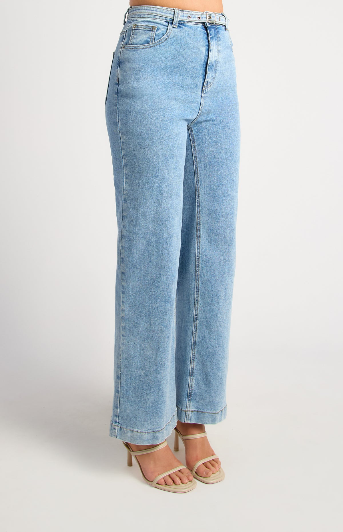 Xavier Wide Leg Jeans - Blue Denim