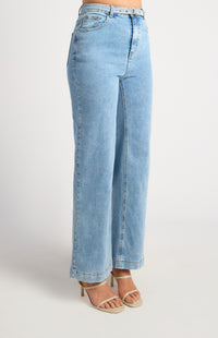 Xavier Wide Leg Jeans - Blue Denim