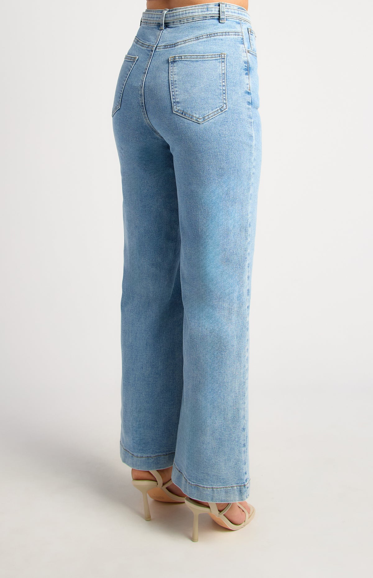 Xavier Wide Leg Jeans - Blue Denim