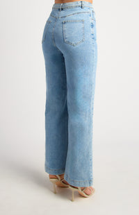 Xavier Wide Leg Jeans - Blue Denim