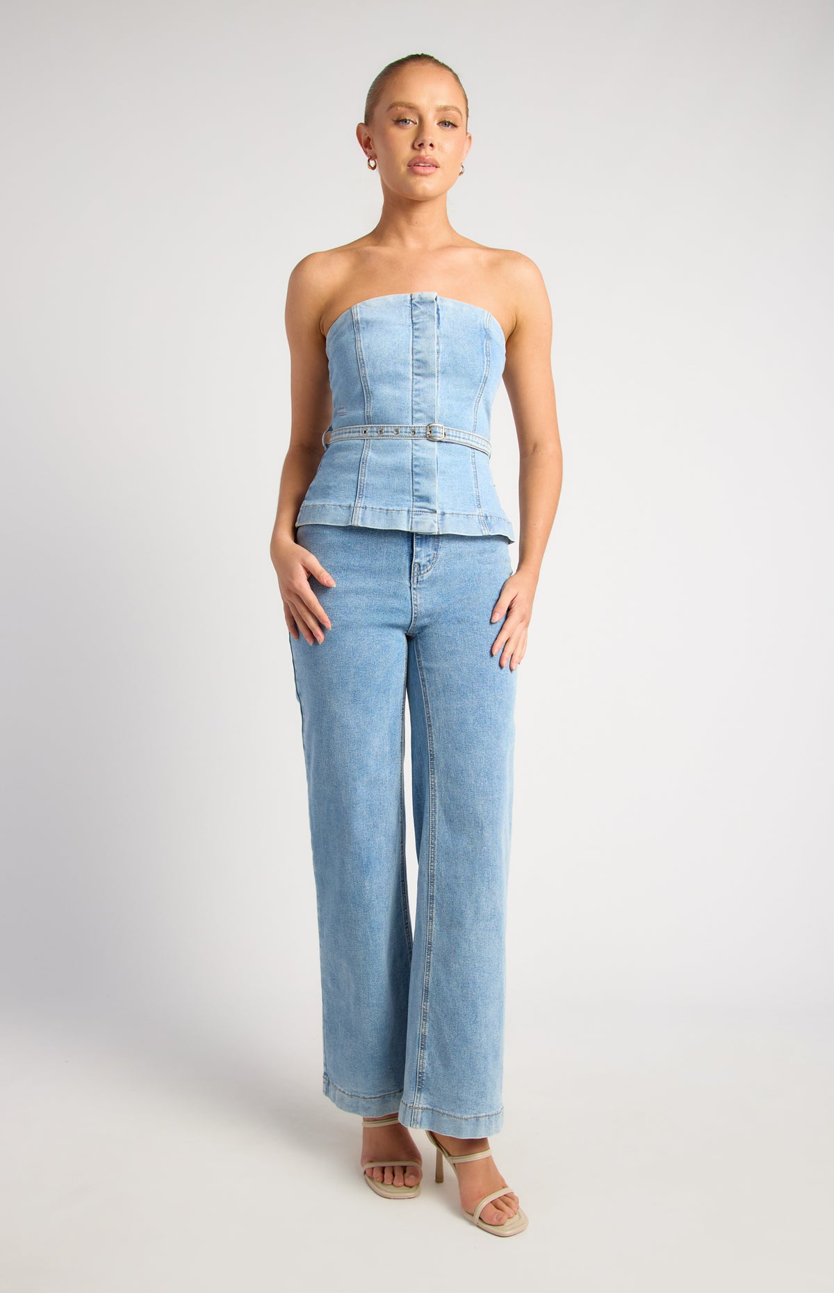Xavier Wide Leg Jeans - Blue Denim