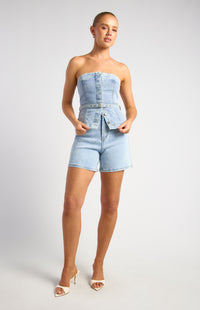 Justin High Waisted Denim Shorts