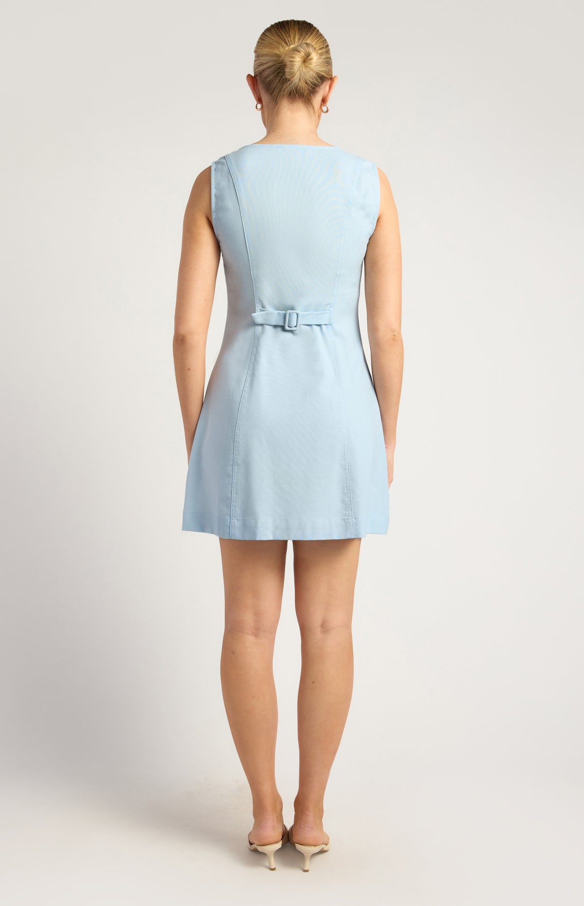 Lumina Cotton Linen Vest Dress - Blue