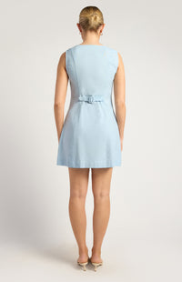 Lumina Cotton Linen Vest Dress - Blue