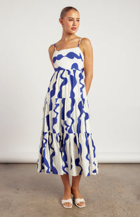 Miami Tie Back Midi Dress - Cobalt Blue