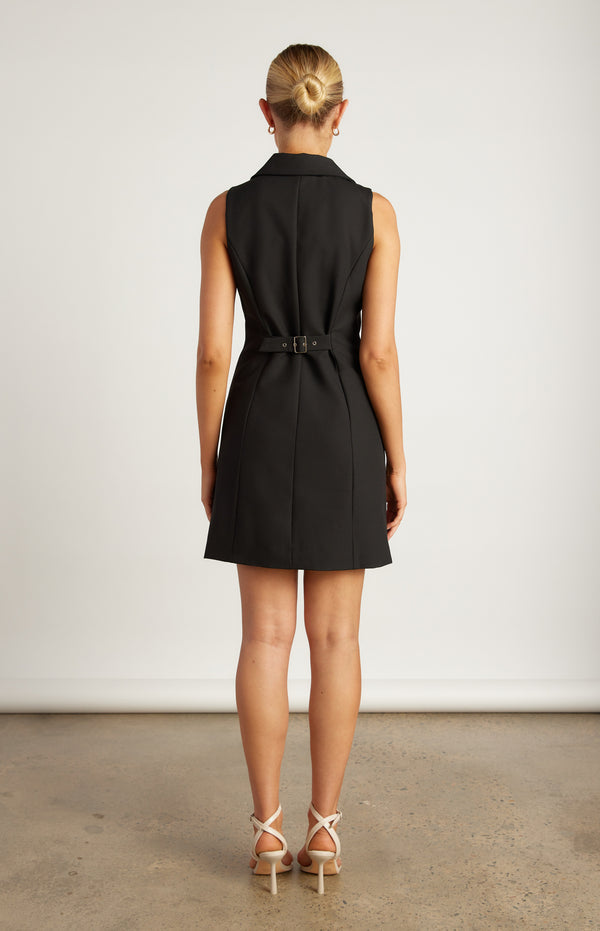 Jules Double Breasted Blazer Dress - Black