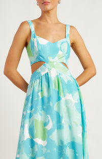 Stratton Midi Dress - Blue Green