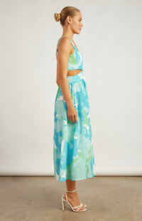 Stratton Midi Dress - Blue Green