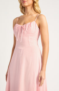 Ushi Lace-Up Back Maxi Dress - Pink