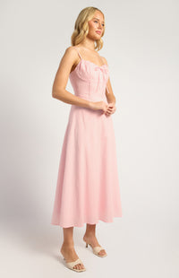 Ushi Lace-Up Back Maxi Dress - Pink