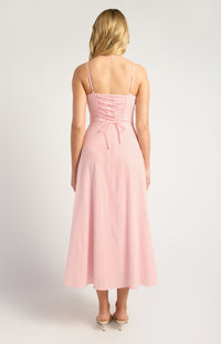 Ushi Lace-Up Back Maxi Dress - Pink