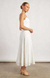 Ushi Lace-Up Back Maxi Dress - White