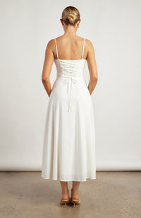 Ushi Lace-Up Back Maxi Dress - White