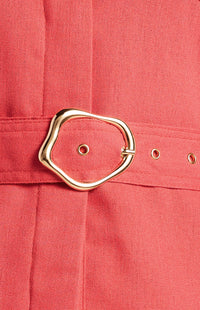 Toby Linen Blend Playsuit - Watermelon
