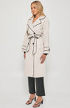 Riviera Double Breasted Collared Trench Coat - Beige