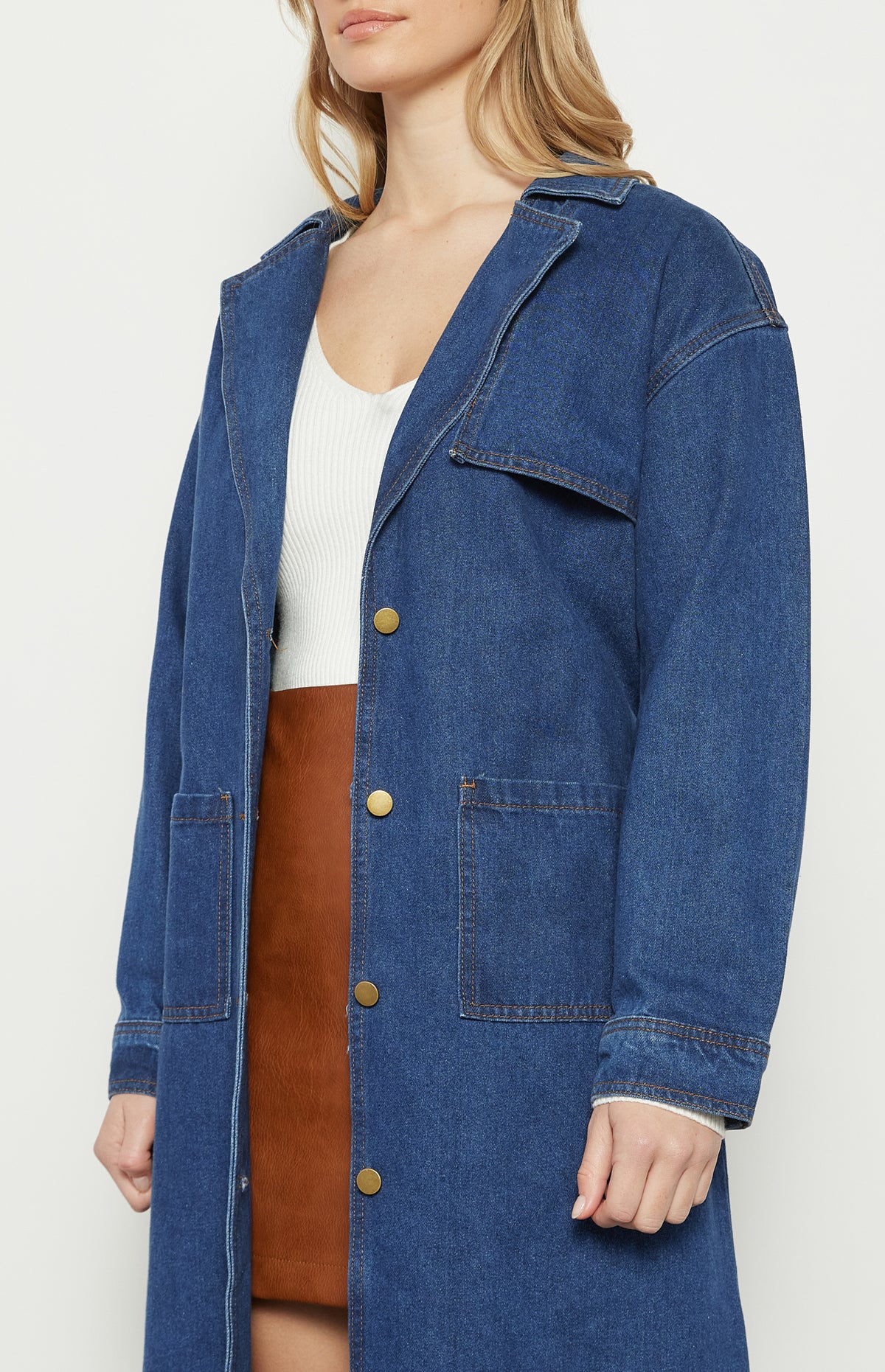 Sonia Trench Coat - Denim