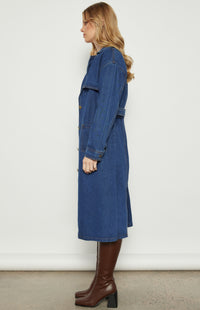 Sonia Trench Coat - Denim