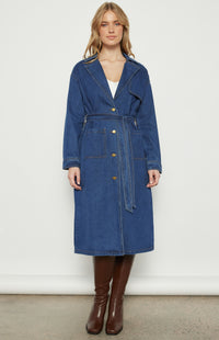 Sonia Trench Coat - Denim