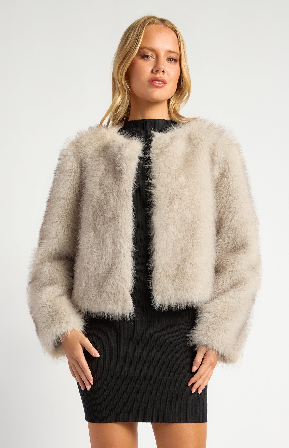 Willow Faux Fur Coat - Stone