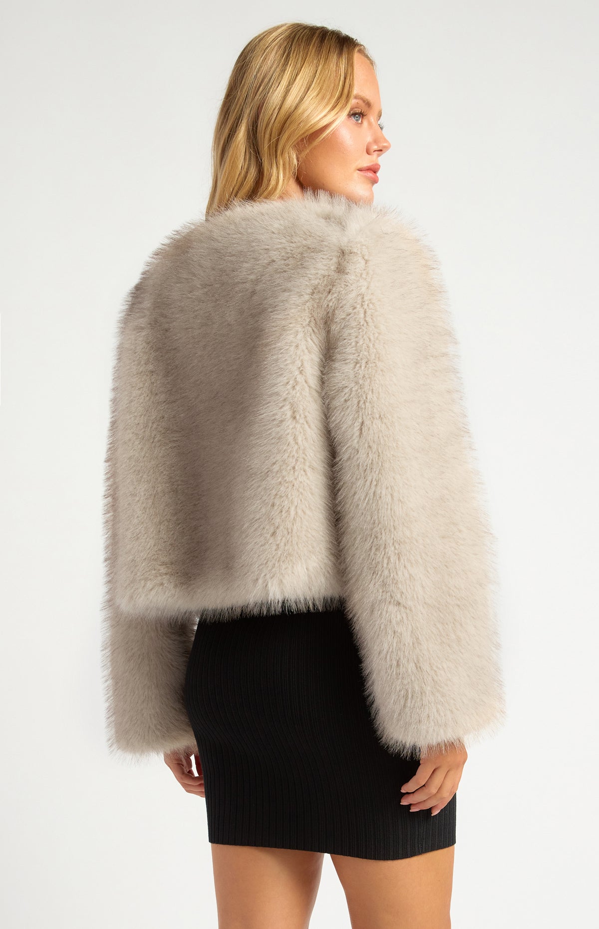 Willow Faux Fur Coat - Stone