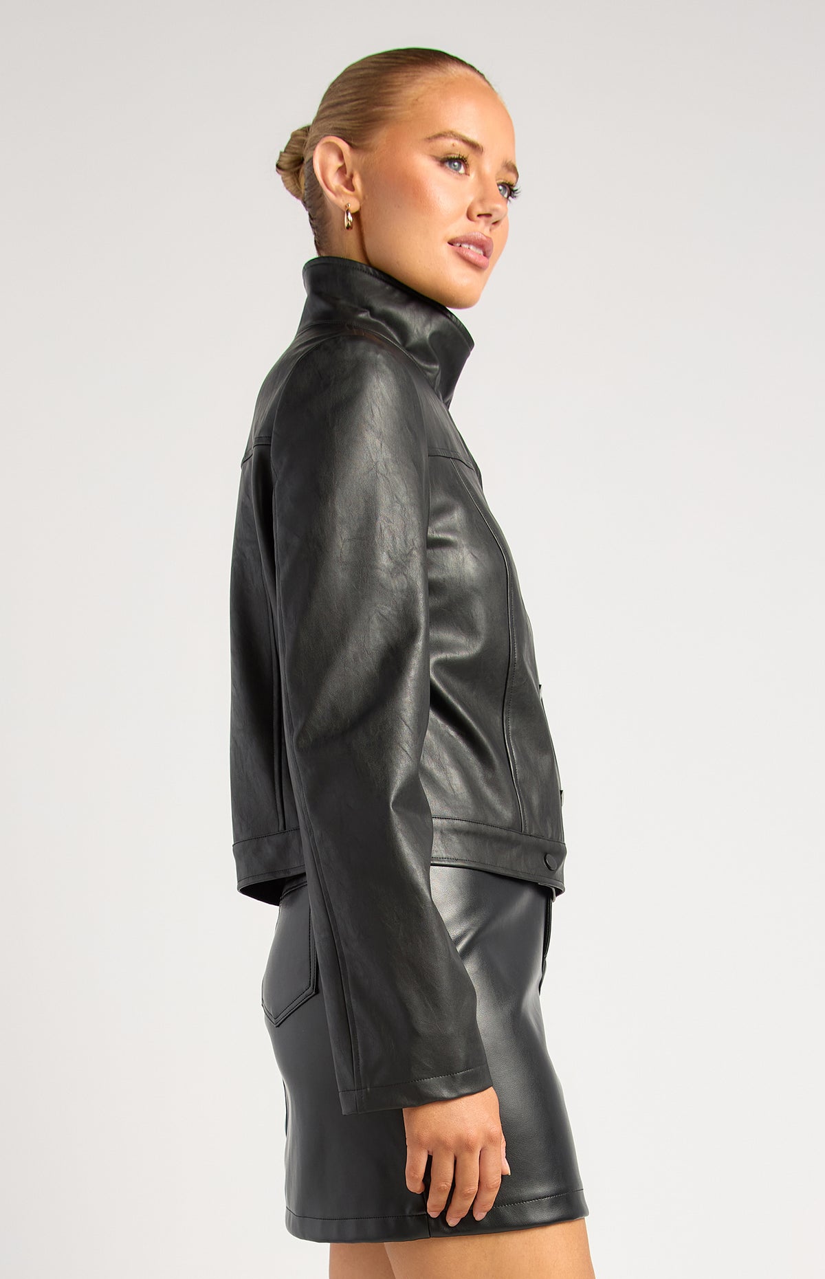 Brax Faux Leather Biker Jacket - Black