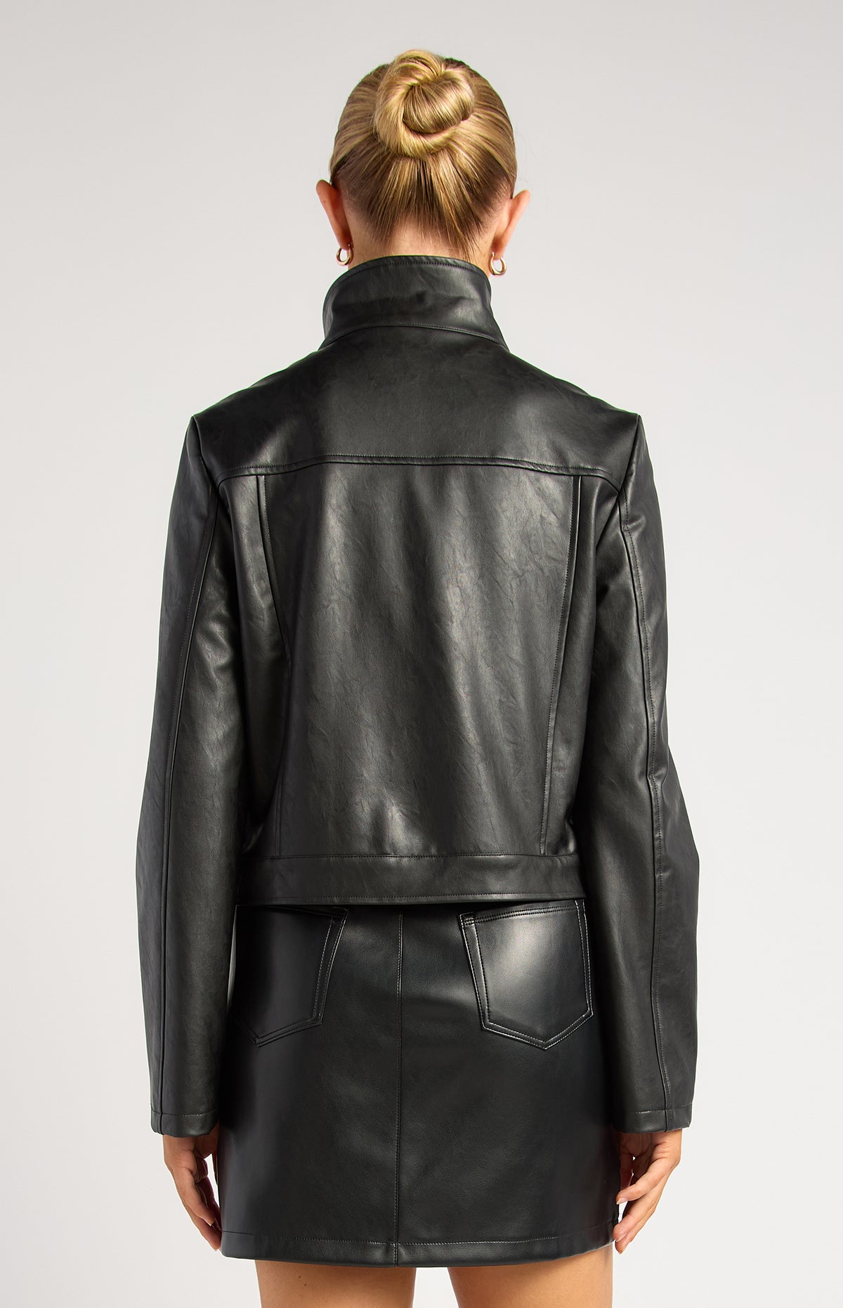 Brax Faux Leather Biker Jacket - Black