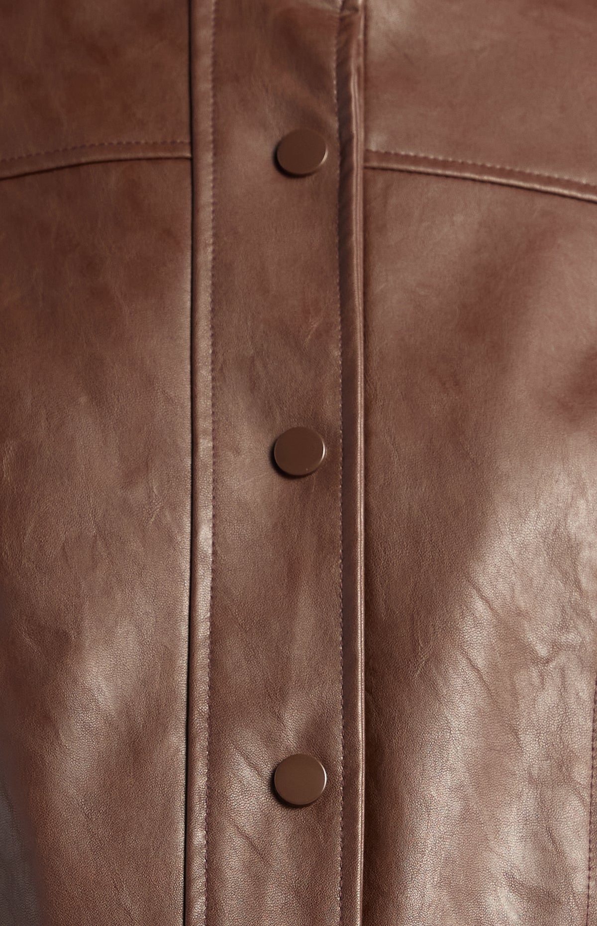 Brax Faux Leather Biker Jacket - Espresso