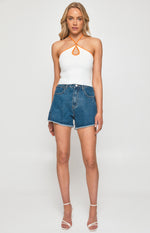 Hayley Knit Top - White/Orange