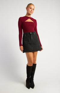Jodi Long Sleeve Knit Top - Merlot