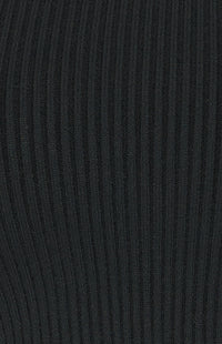 Yasmin Long Sleeve, Chain Neckline, Knit Top - Black