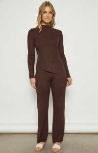 Beverly Top & Pants Knit Set - Espresso