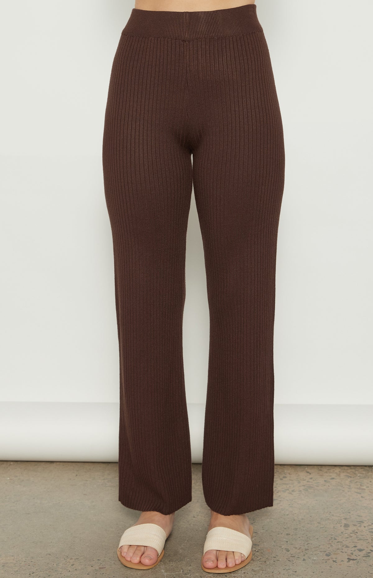 Beverly Top & Pants Knit Set - Espresso
