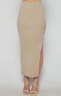 Lorri Knit Maxi Skirt - Oat Marl
