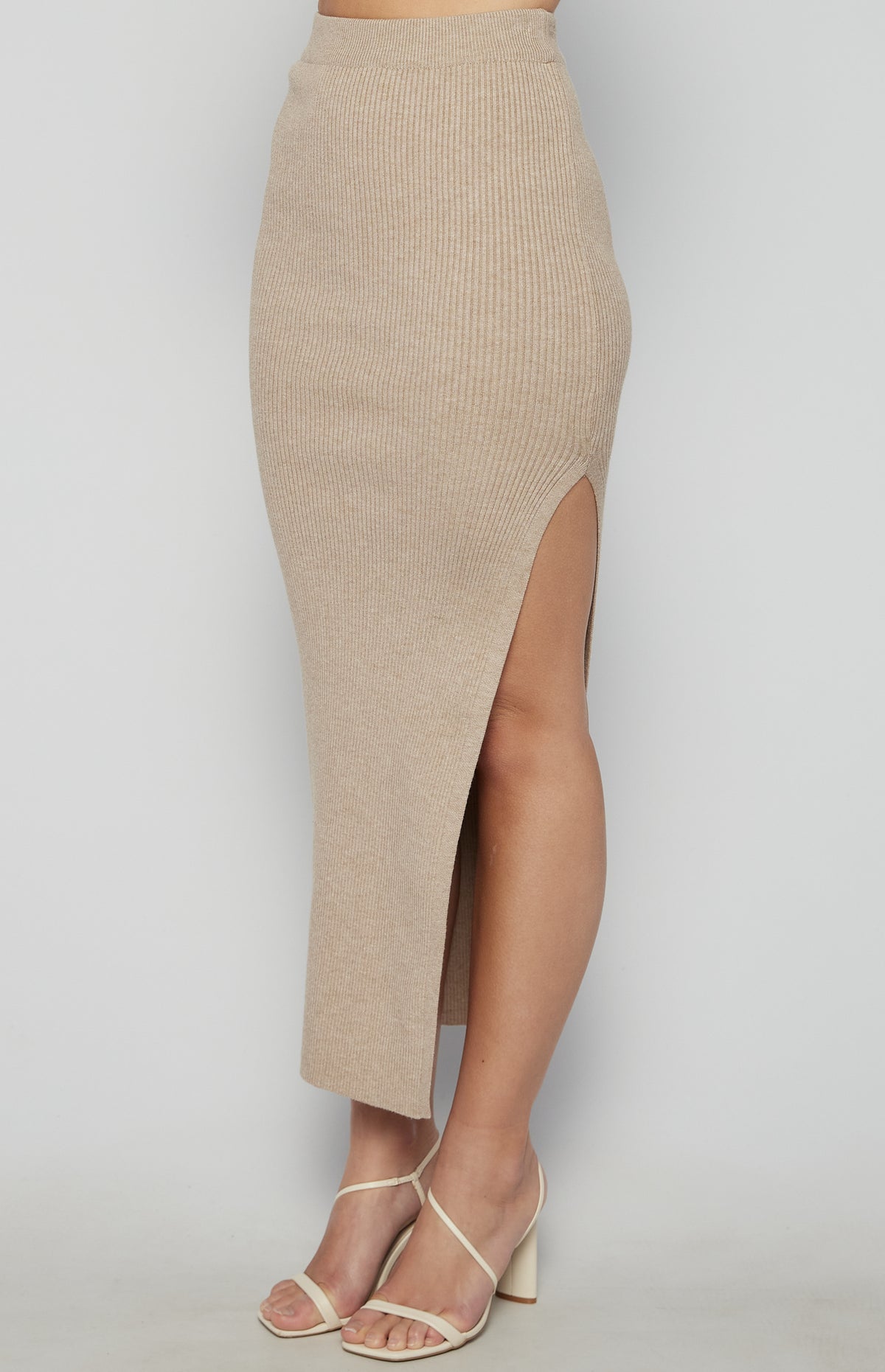 Lorri Knit Maxi Skirt - Oat Marl